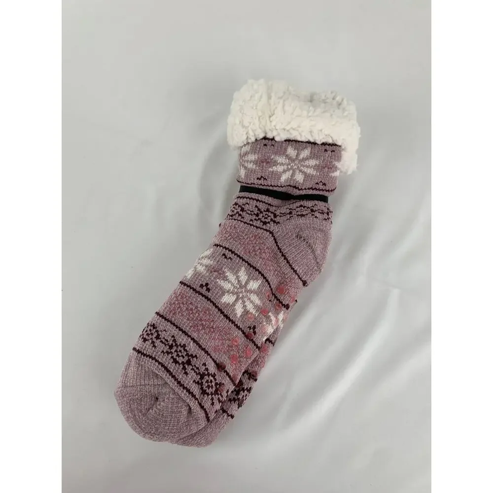 Laundry by Shelli Segal Lounge Socks Womens Size 4 - 10 Purple Non Slip Grip New